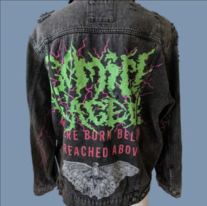 Zara Distressed Black Denim Jacket